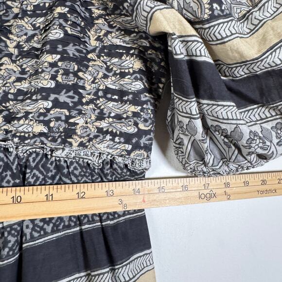 Sea New York Tasha Dress Womens M/L Gray Floral Puff Sleeve Cottagecore Peasant - Picture 11 of 15